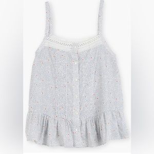 Lucky Brand Polka Dot Elsie Button Through Tank (L)